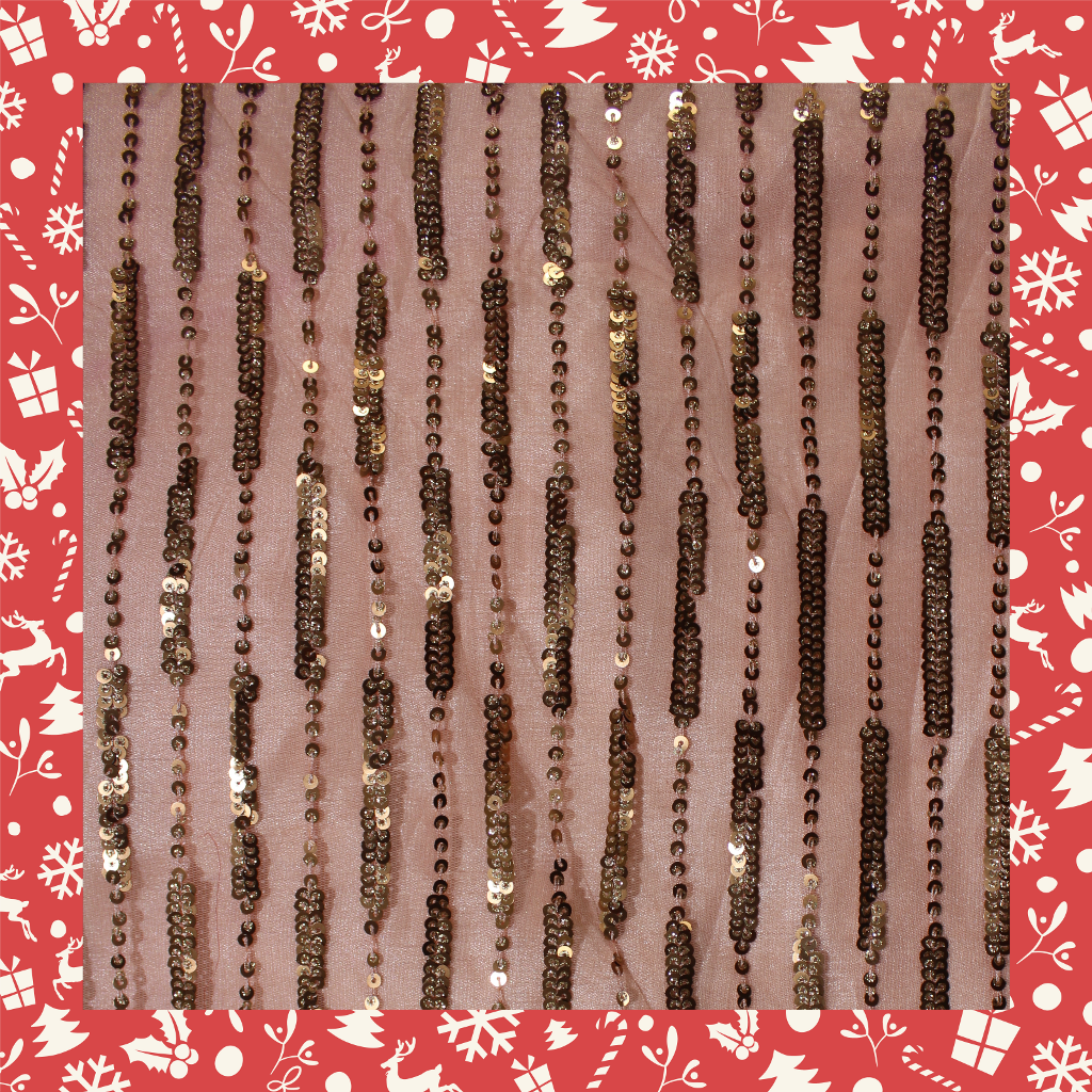 Sandwich Sequence Glitter With 5mm Sequence Embroidery Lining On Net