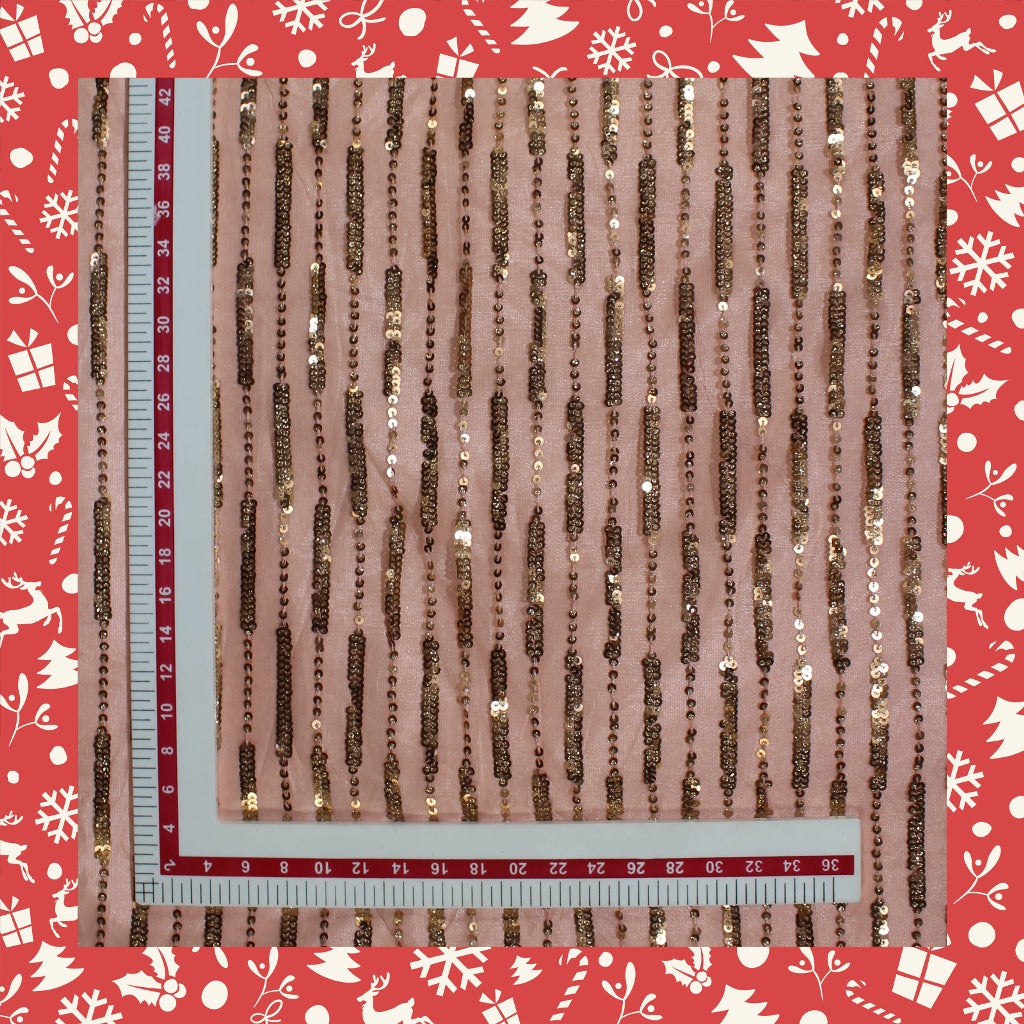 Sandwich Sequence Glitter With 5mm Sequence Embroidery Lining On Net