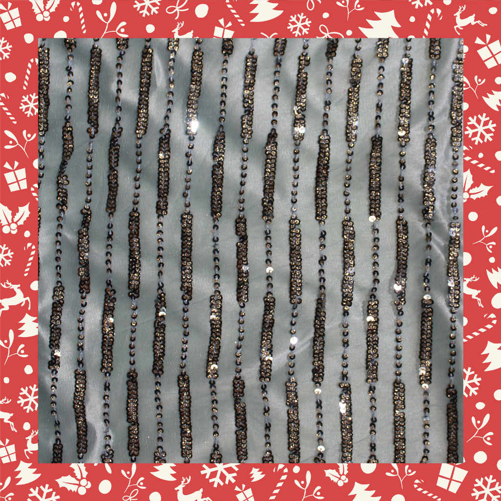 Sandwich Sequence Glitter With 5mm Sequence Embroidery Lining On Net