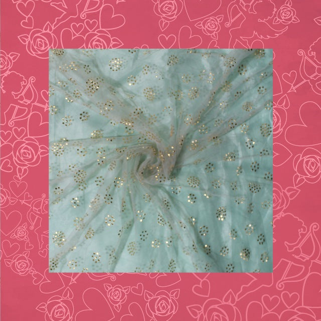 Sunflower Golden Mukesh Glitter Net