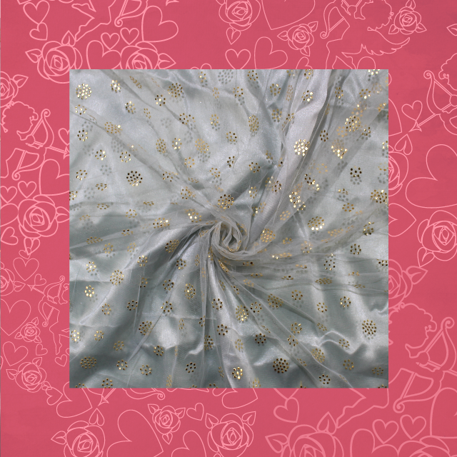 Sunflower Golden Mukesh Glitter Net