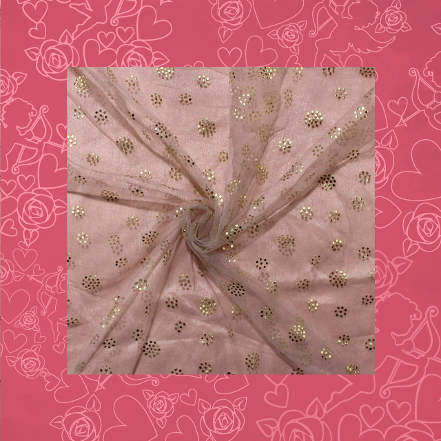 Sunflower Golden Mukesh Glitter Net