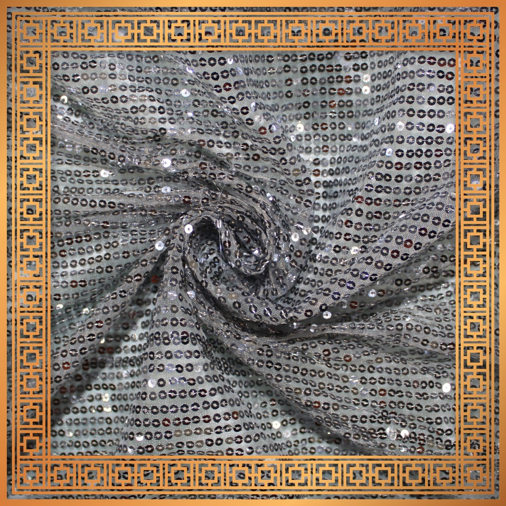 Lining Sequence Embroidery On Net