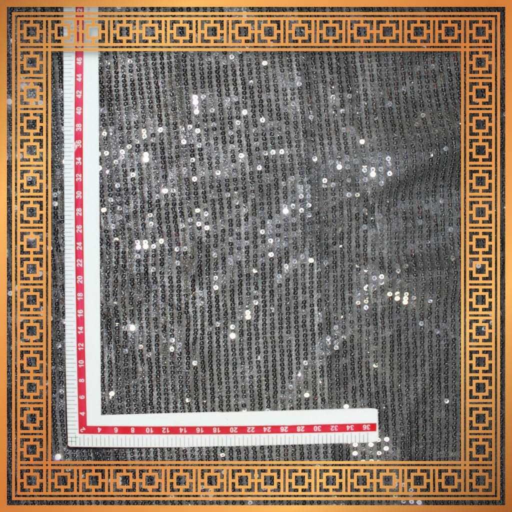 Lining Sequence Embroidery On Net
