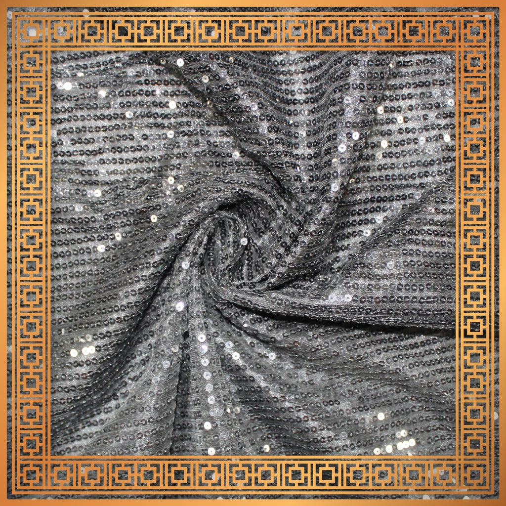 Lining Sequence Embroidery On Net