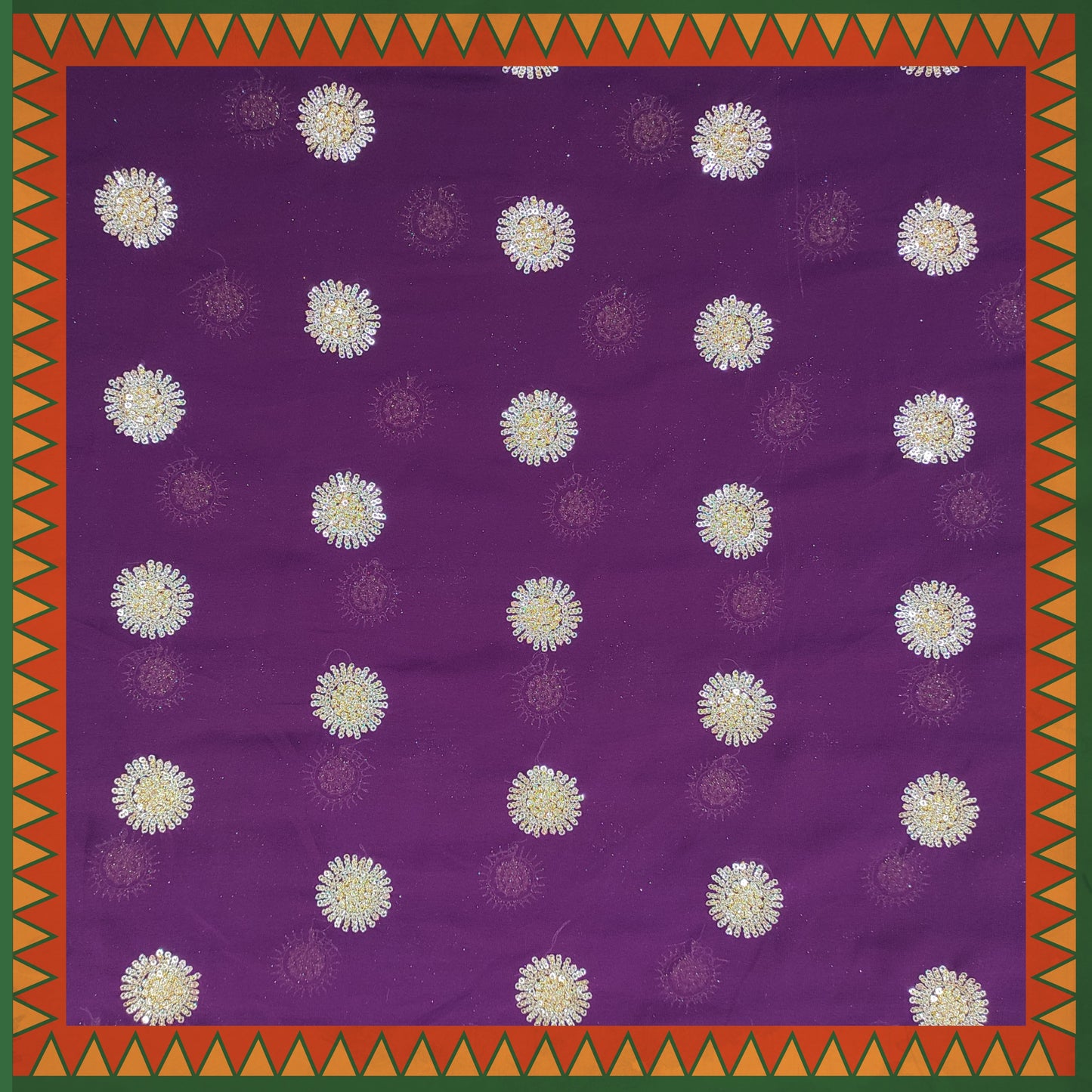 Sequence Glitter Butti With Jari Embroidery