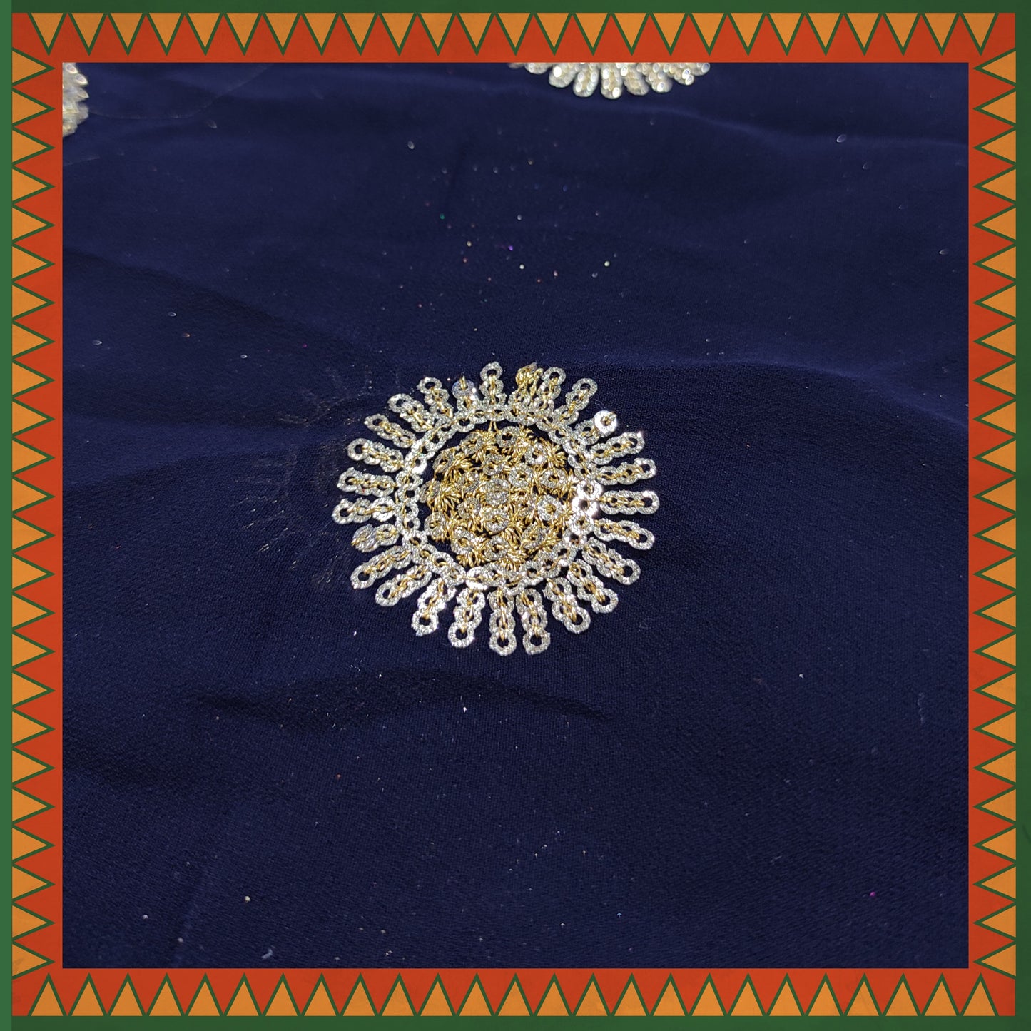 Sequence Glitter Butti With Jari Embroidery