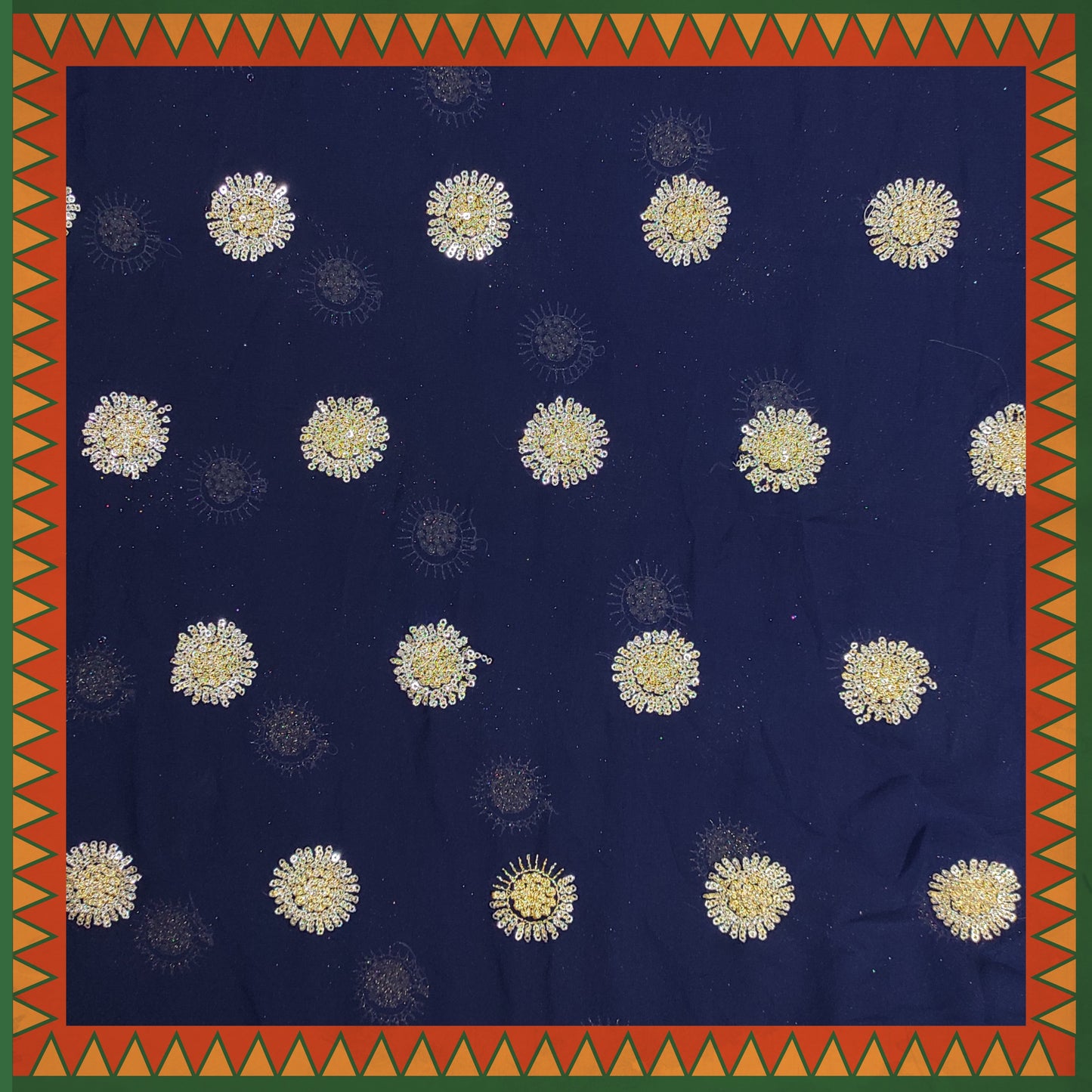 Sequence Glitter Butti With Jari Embroidery