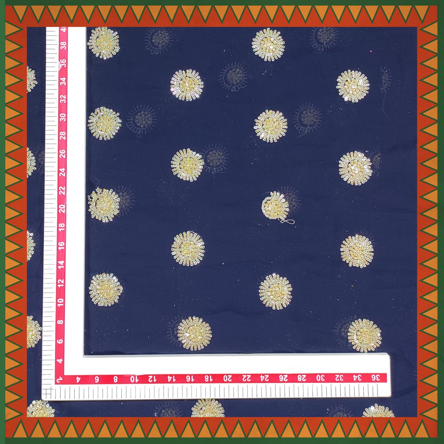 Sequence Glitter Butti With Jari Embroidery