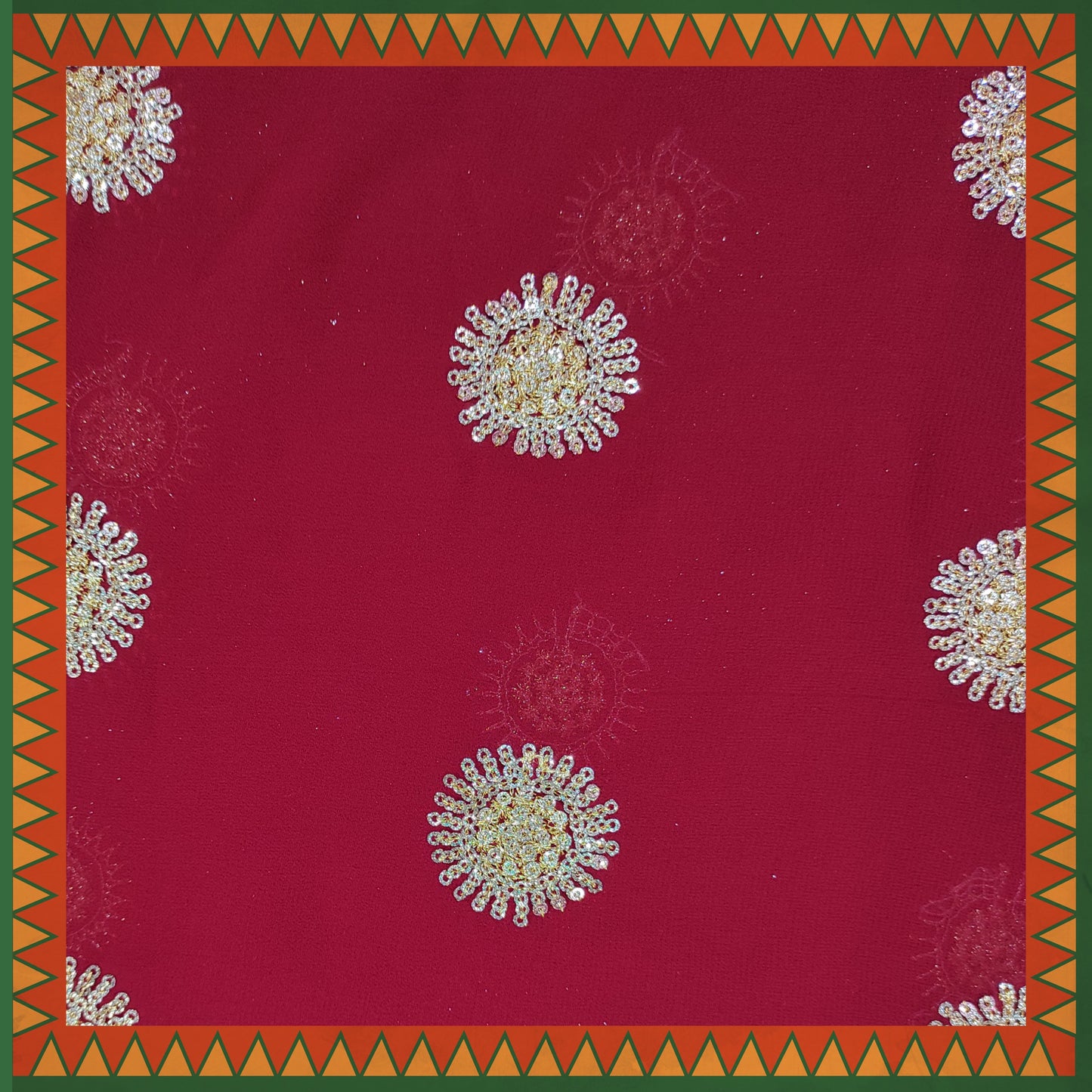 Sequence Glitter Butti With Jari Embroidery