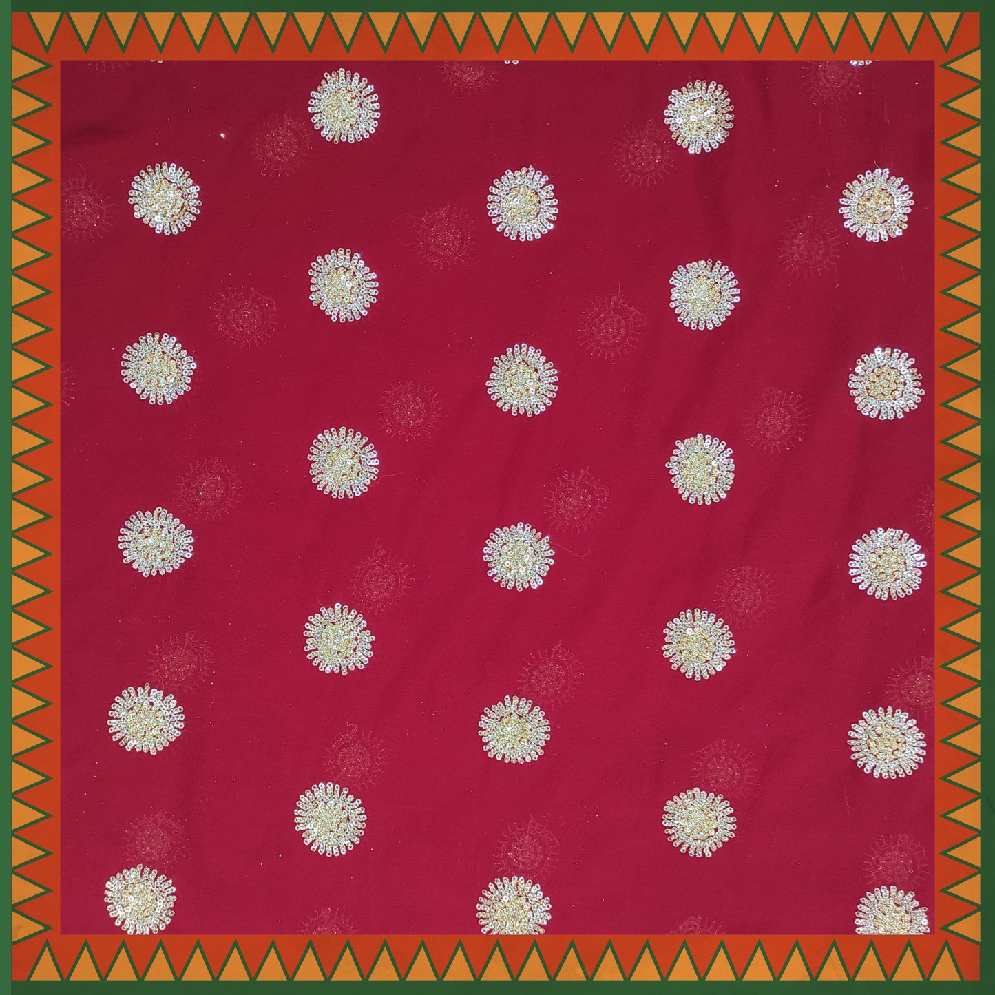 Sequence Glitter Butti With Jari Embroidery