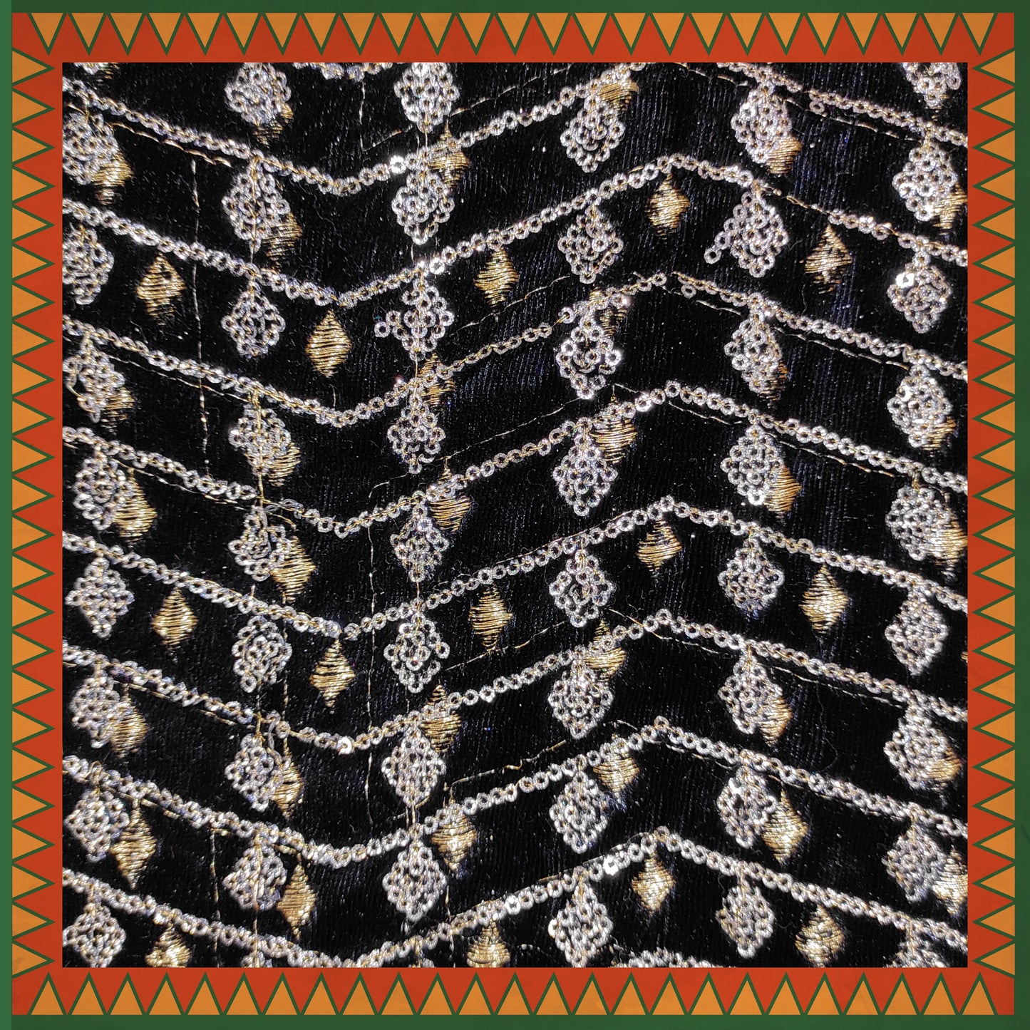 Zari Sequence On Velvet 9000