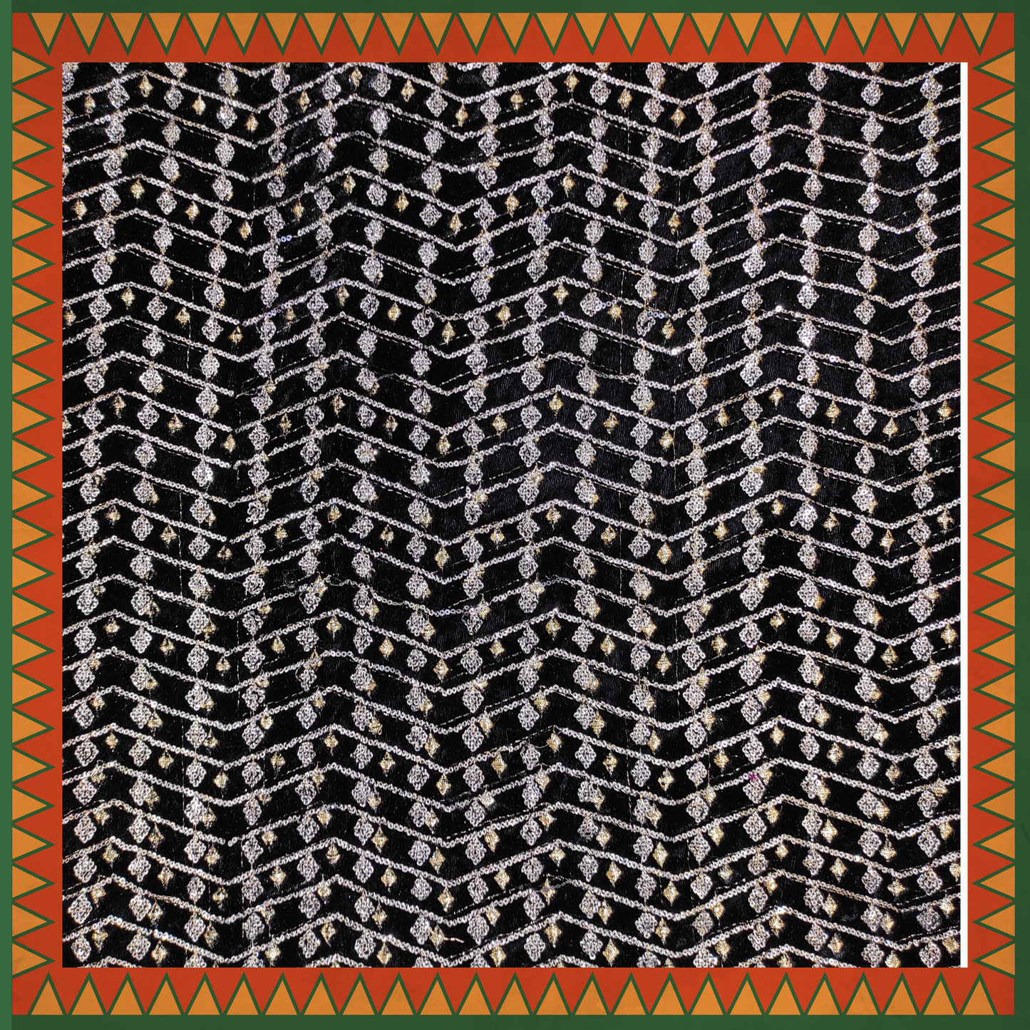 Zari Sequence On Velvet 9000