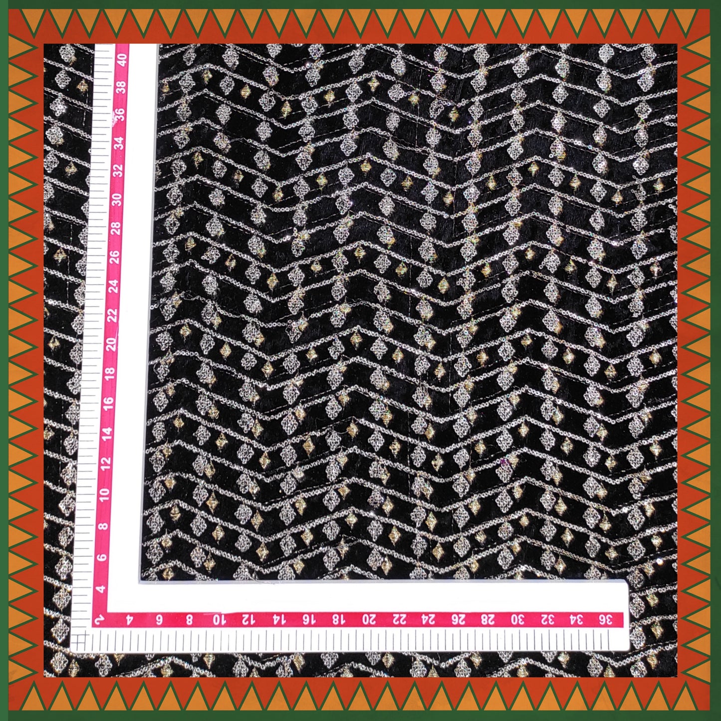 Zari Sequence On Velvet 9000