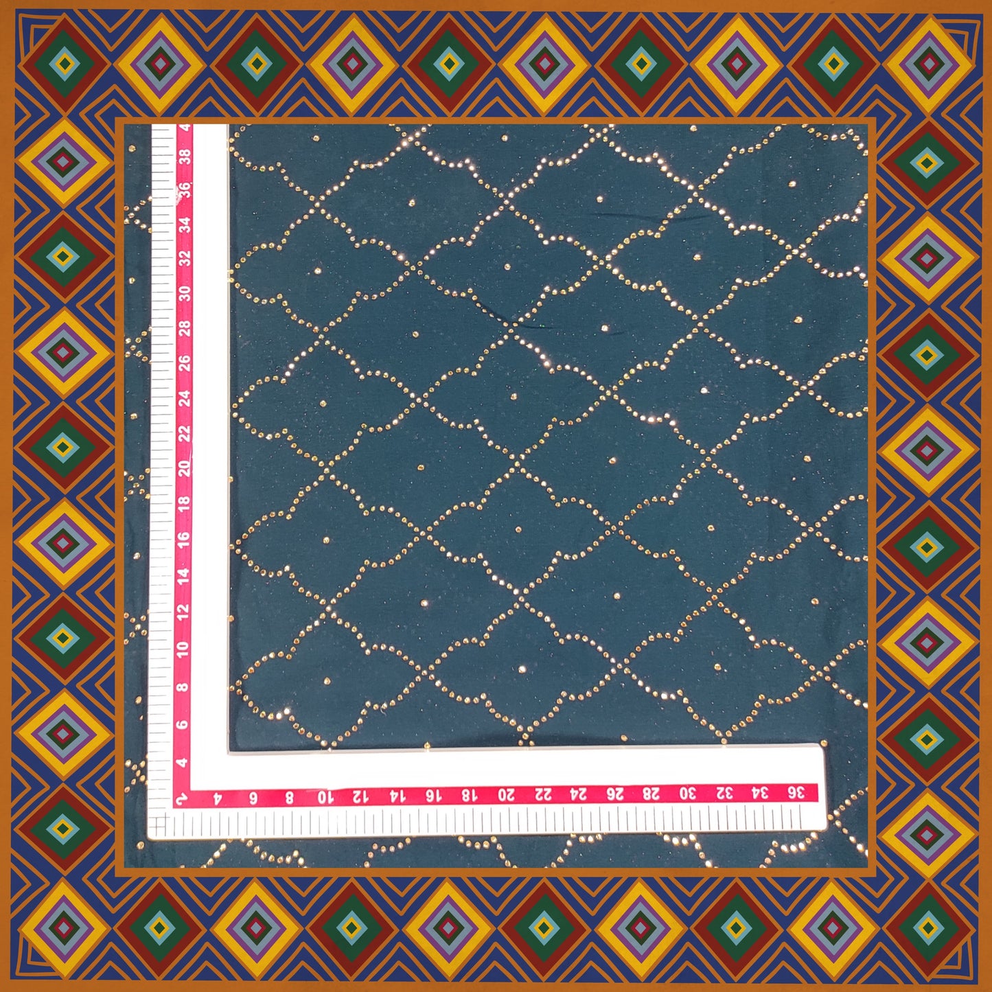 Golden Mukesh Work On Georgette Blooming