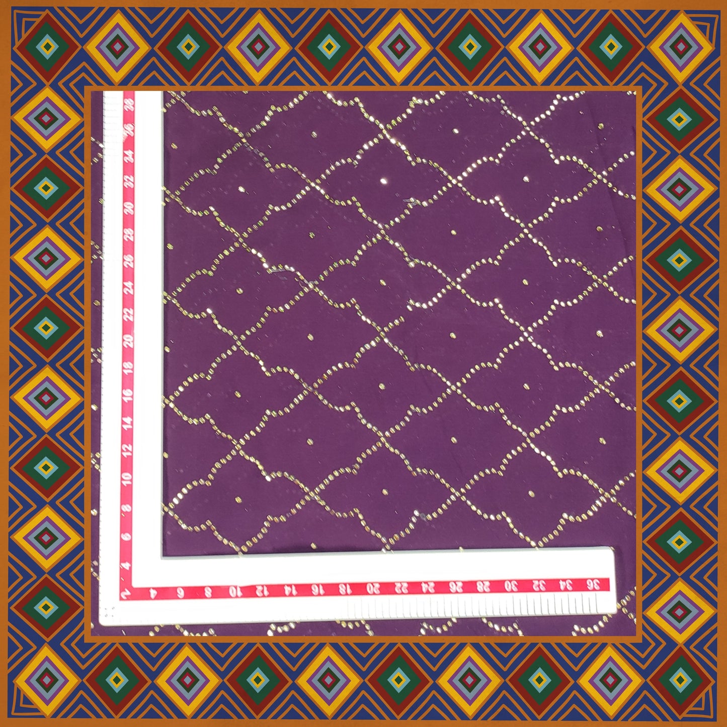 Golden Mukesh Work On Georgette Blooming