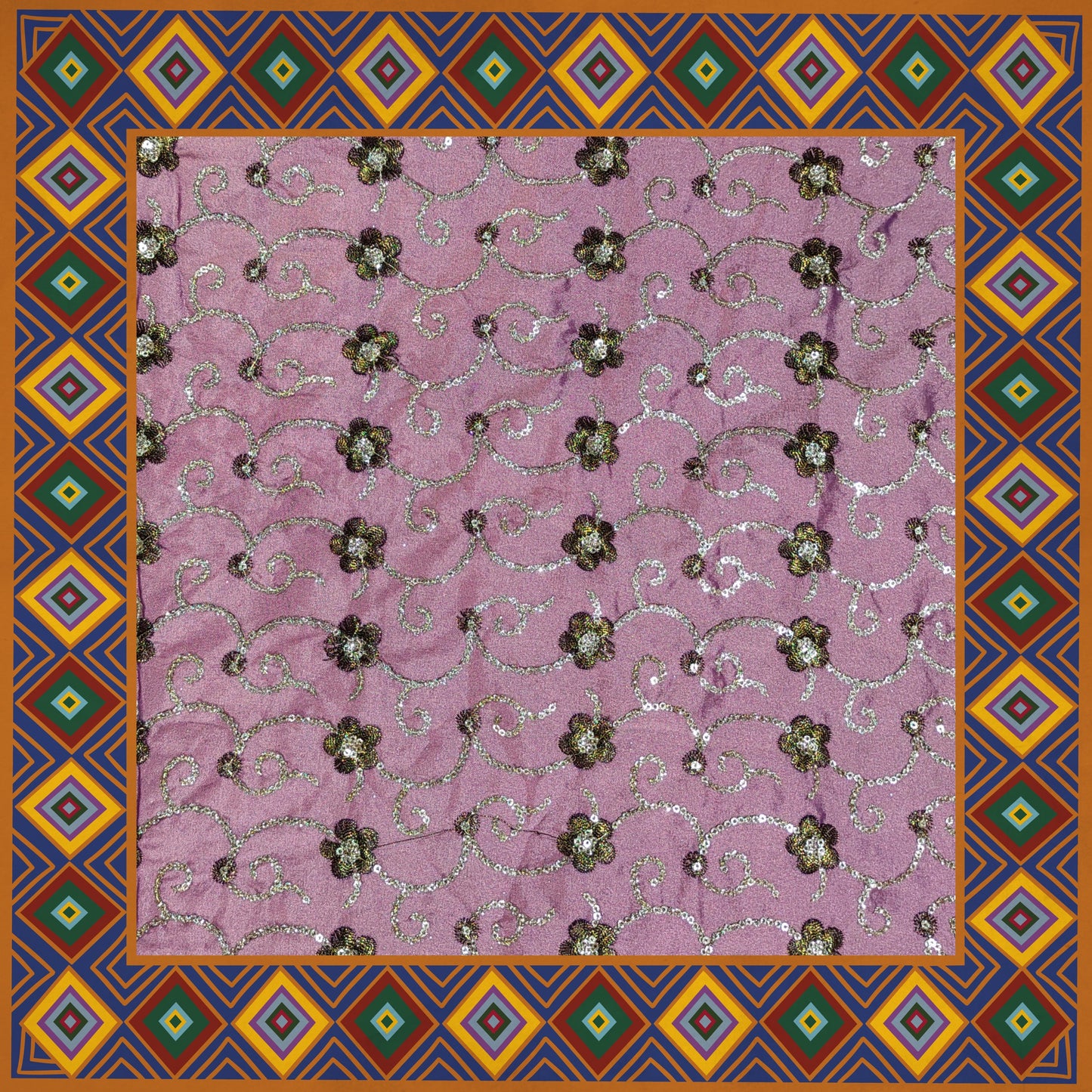Sequence Glitter Flower Butti With Jari Embroidery