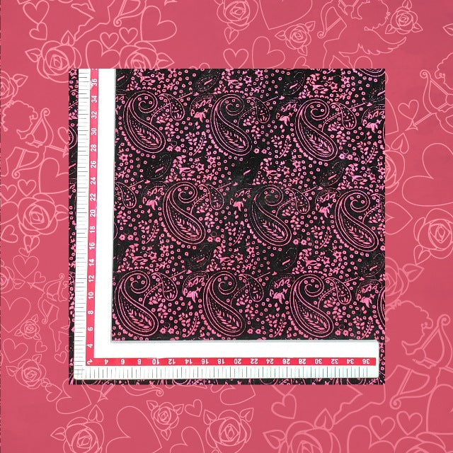 Black Velvet Flocking On Malai Fabric (FW-44" EMB-44")