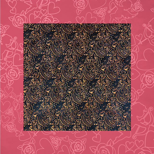 Black Velvet Flocking On Malai Fabric (FW-44" EMB-44")