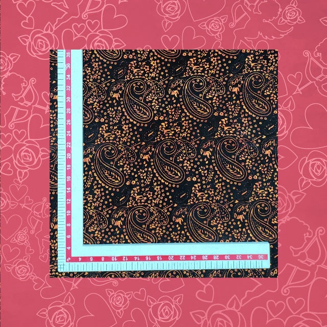 Black Velvet Flocking On Malai Fabric (FW-44" EMB-44")