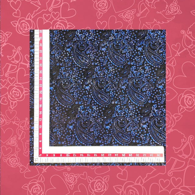 Black Velvet Flocking On Malai Fabric (FW-44" EMB-44")