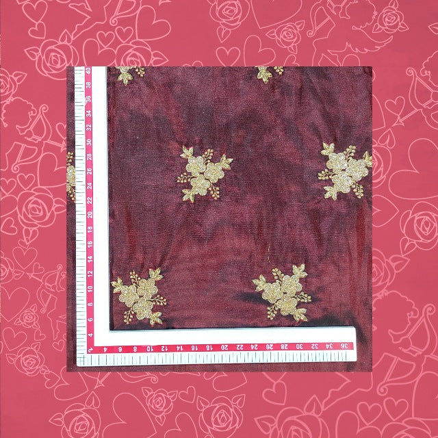 Glitter Sequence Embroidery On Satin Tafetta