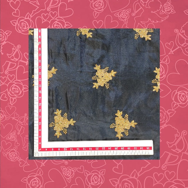 Glitter Sequence Embroidery On Satin Tafetta