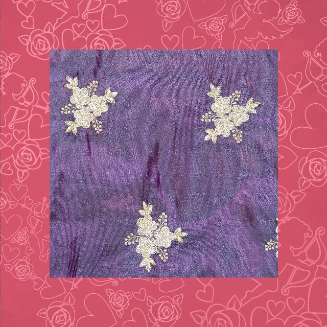 Glitter Sequence Embroidery On Satin Tafetta