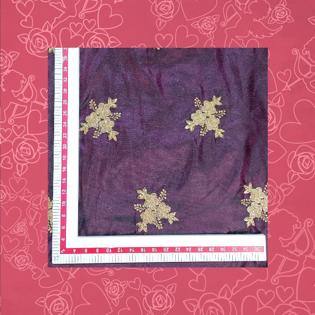Glitter Sequence Embroidery On Satin Tafetta