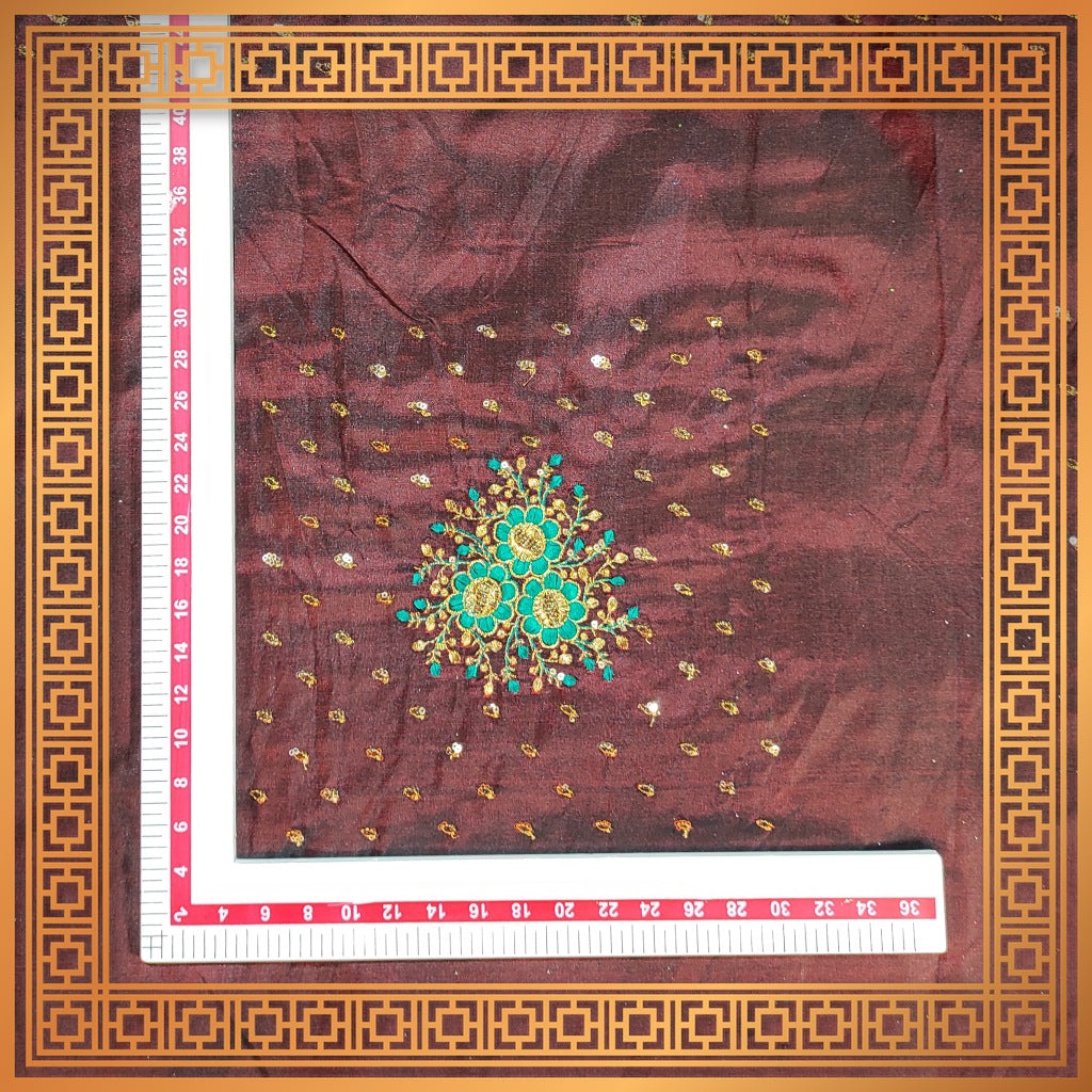 Golden Sequence Multi Work On Satin Tafetta