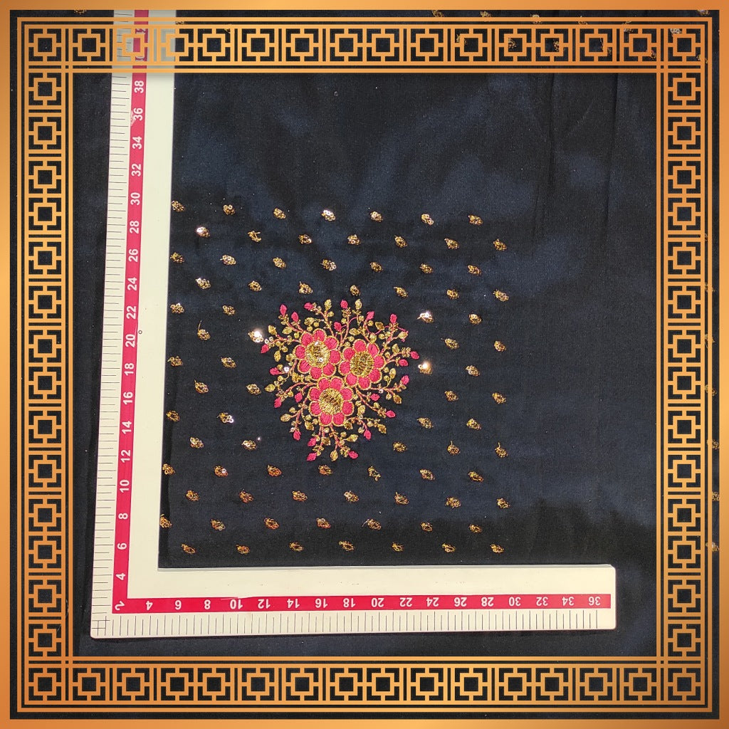 Golden Sequence Multi Work On Satin Tafetta