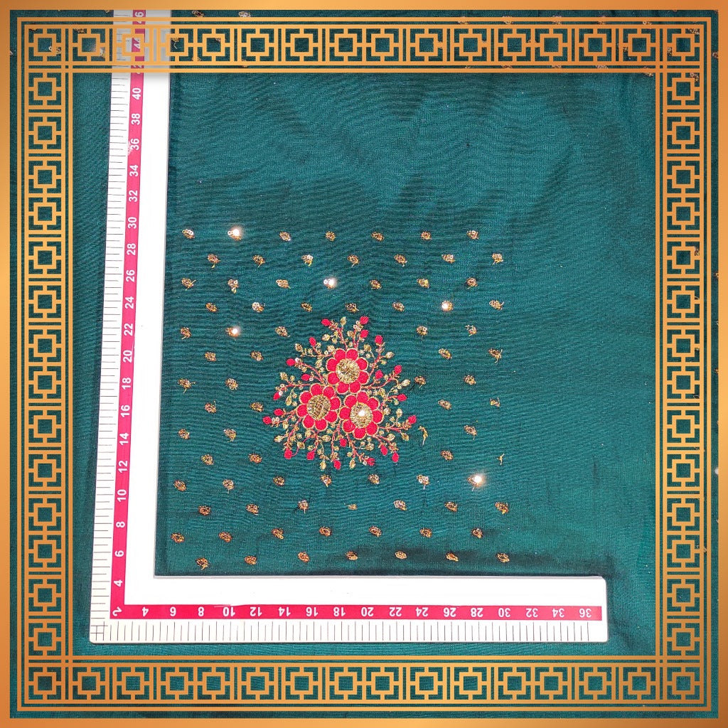 Golden Sequence Multi Work On Satin Tafetta