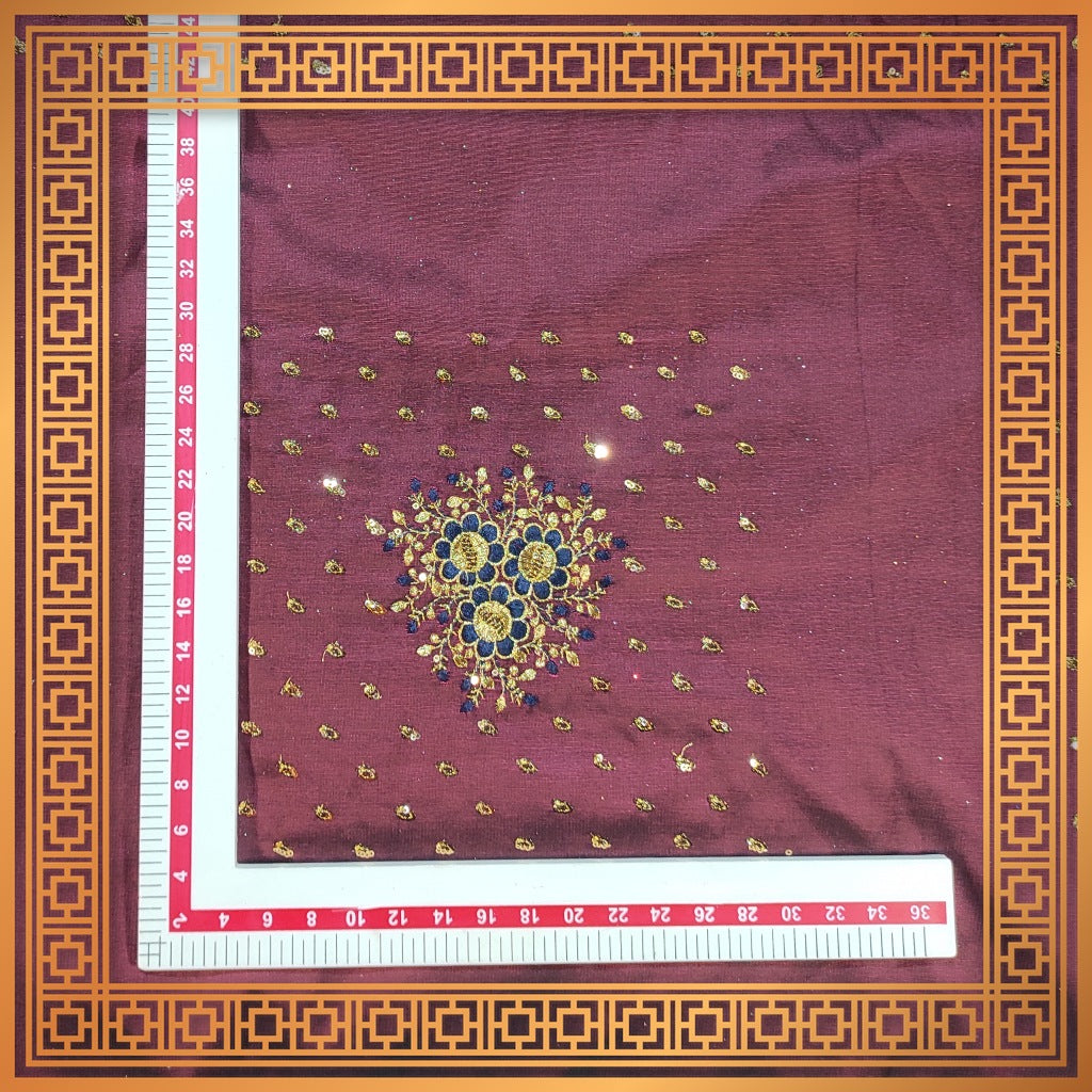 Golden Sequence Multi Work On Satin Tafetta
