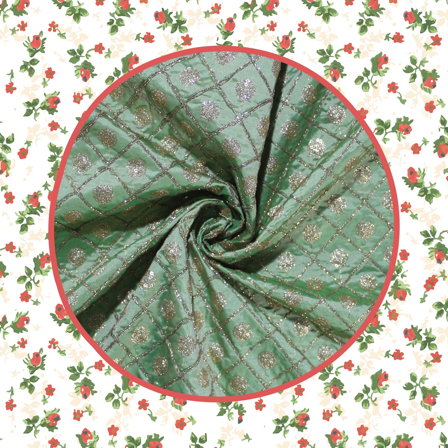 Sequence Glitter Codding On Tafetta
