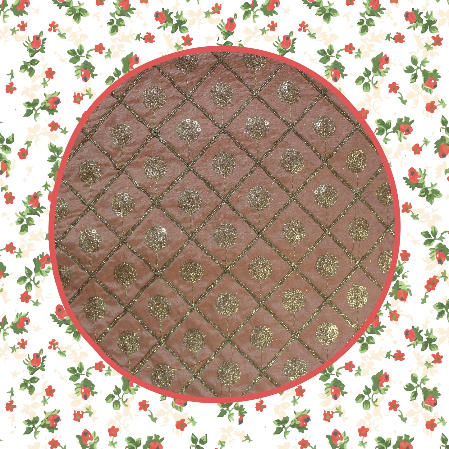 Sequence Glitter Codding On Tafetta