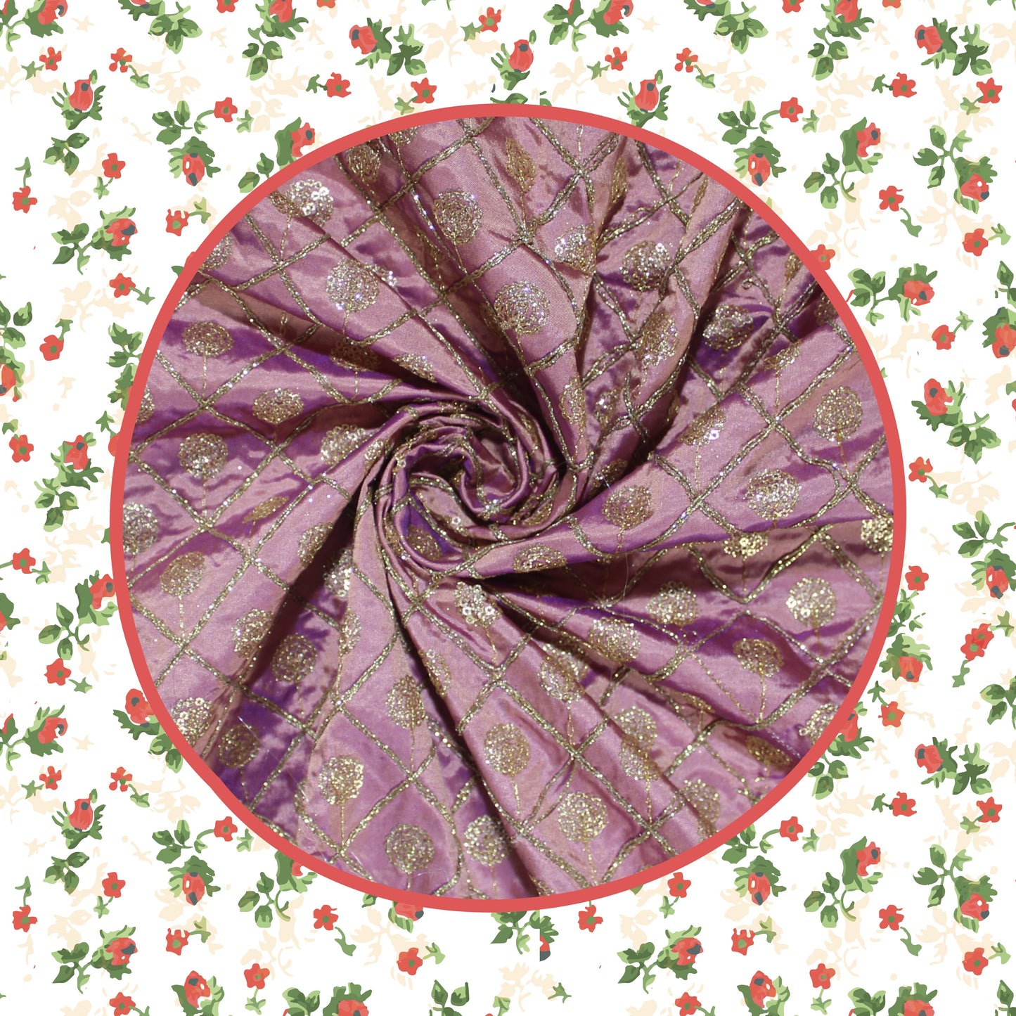Sequence Glitter Codding On Tafetta