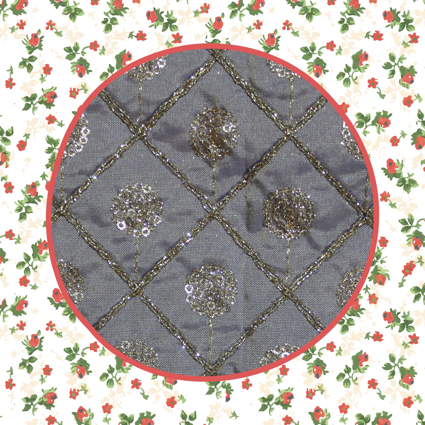 Sequence Glitter Codding On Tafetta