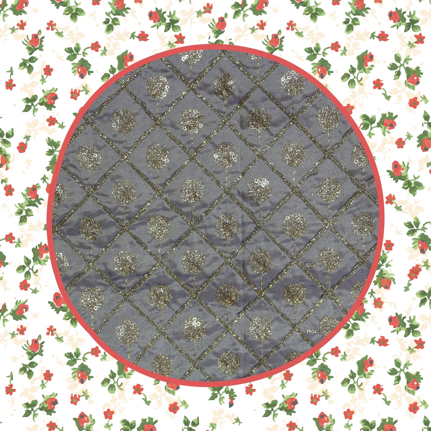 Sequence Glitter Codding On Tafetta