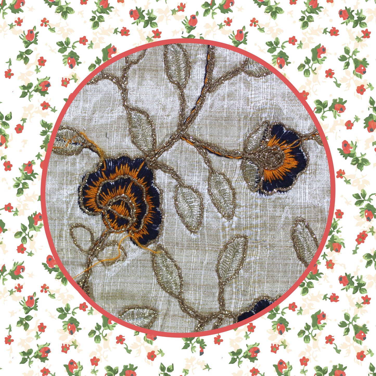 Multi Zari Codding On Mulberry Silk