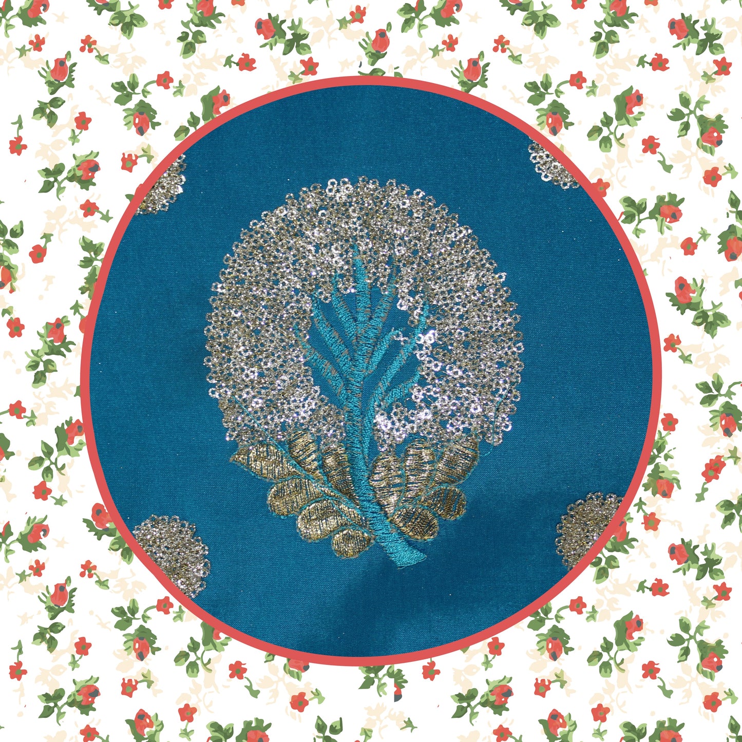 Glitter Sequence Multi Zari Embroidery On Tafeta