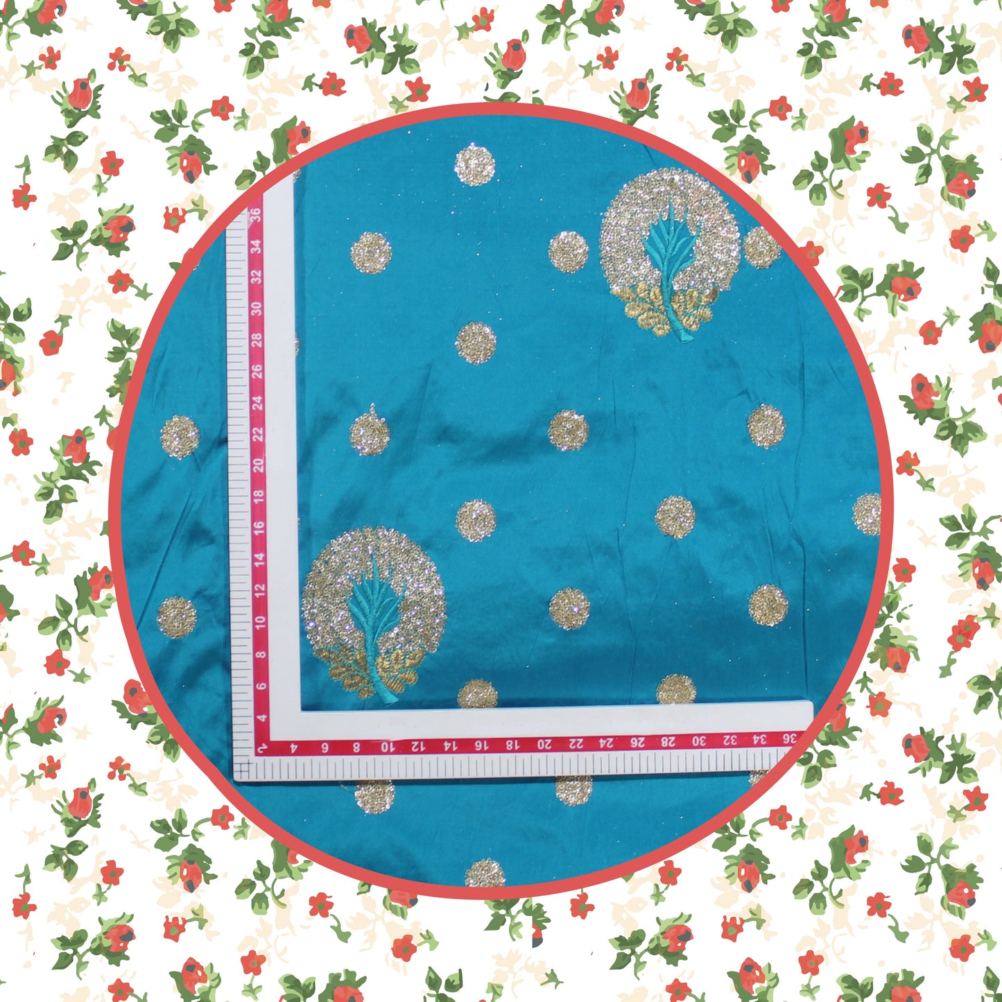 Glitter Sequence Multi Zari Embroidery On Tafeta