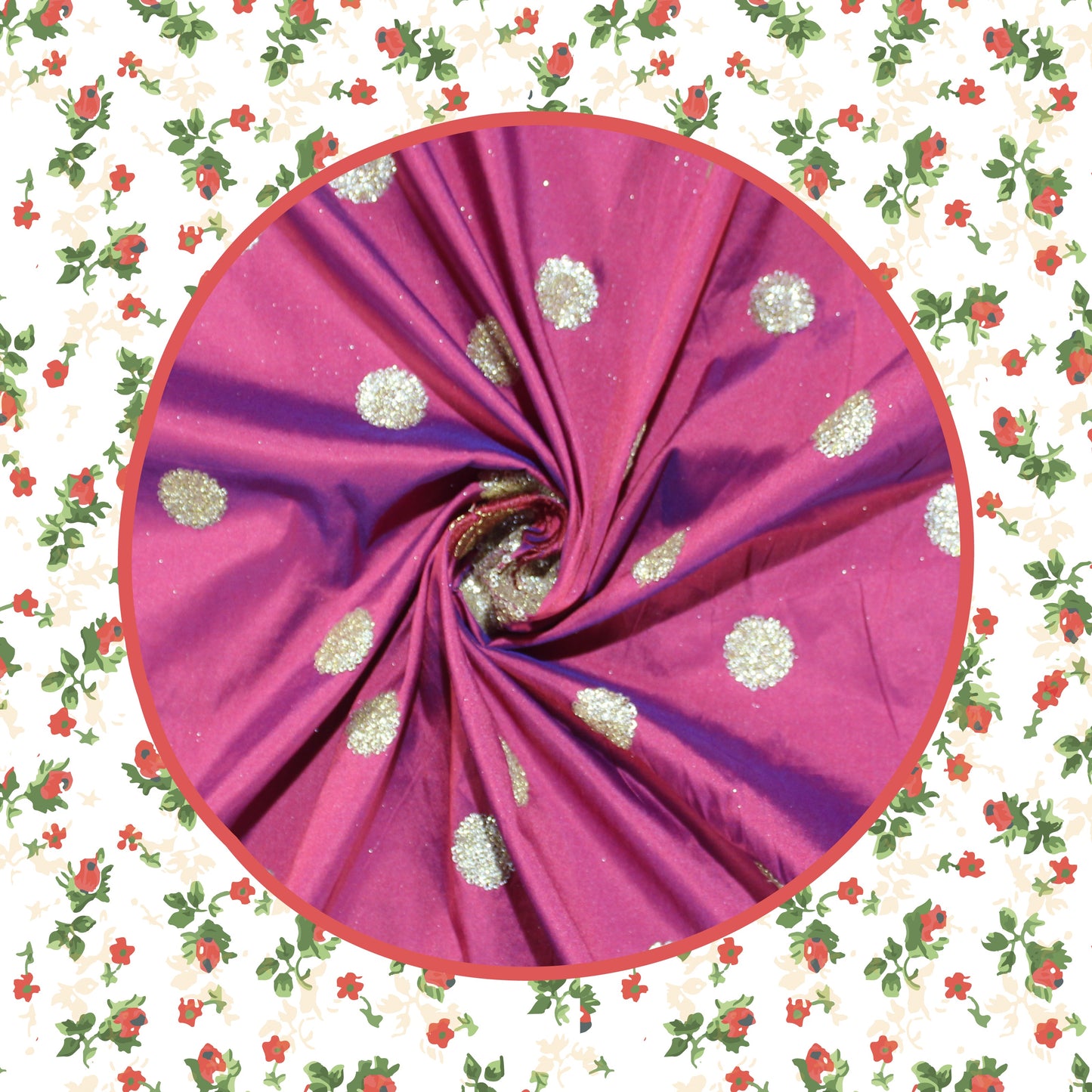 Glitter Sequence Multi Zari Embroidery On Tafeta