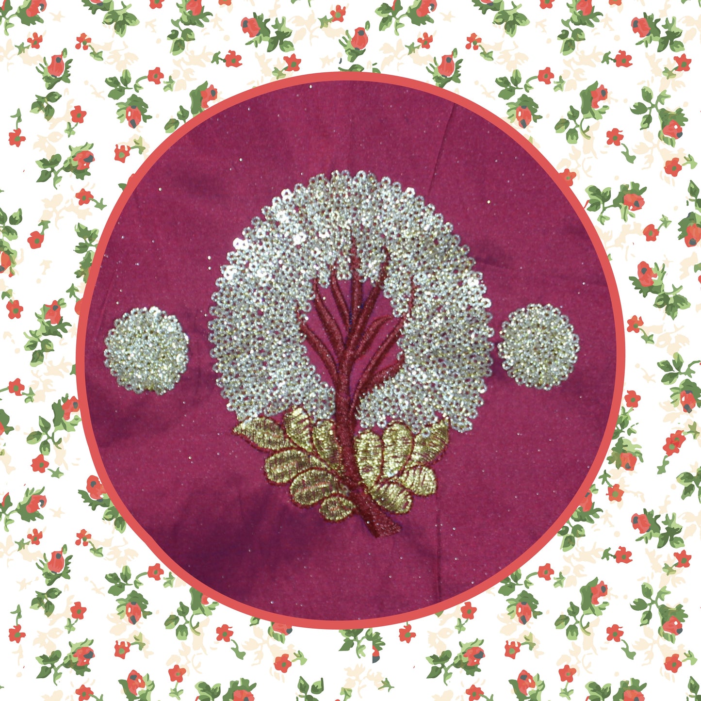 Glitter Sequence Multi Zari Embroidery On Tafeta