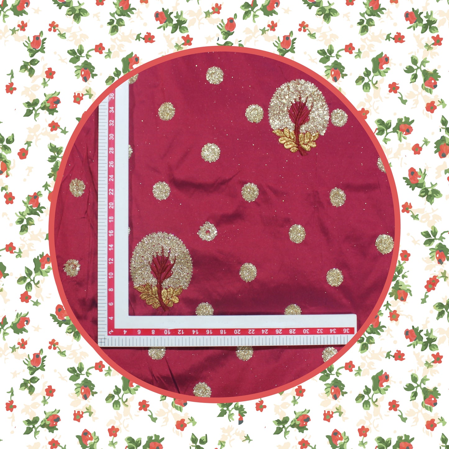 Glitter Sequence Multi Zari Embroidery On Tafeta