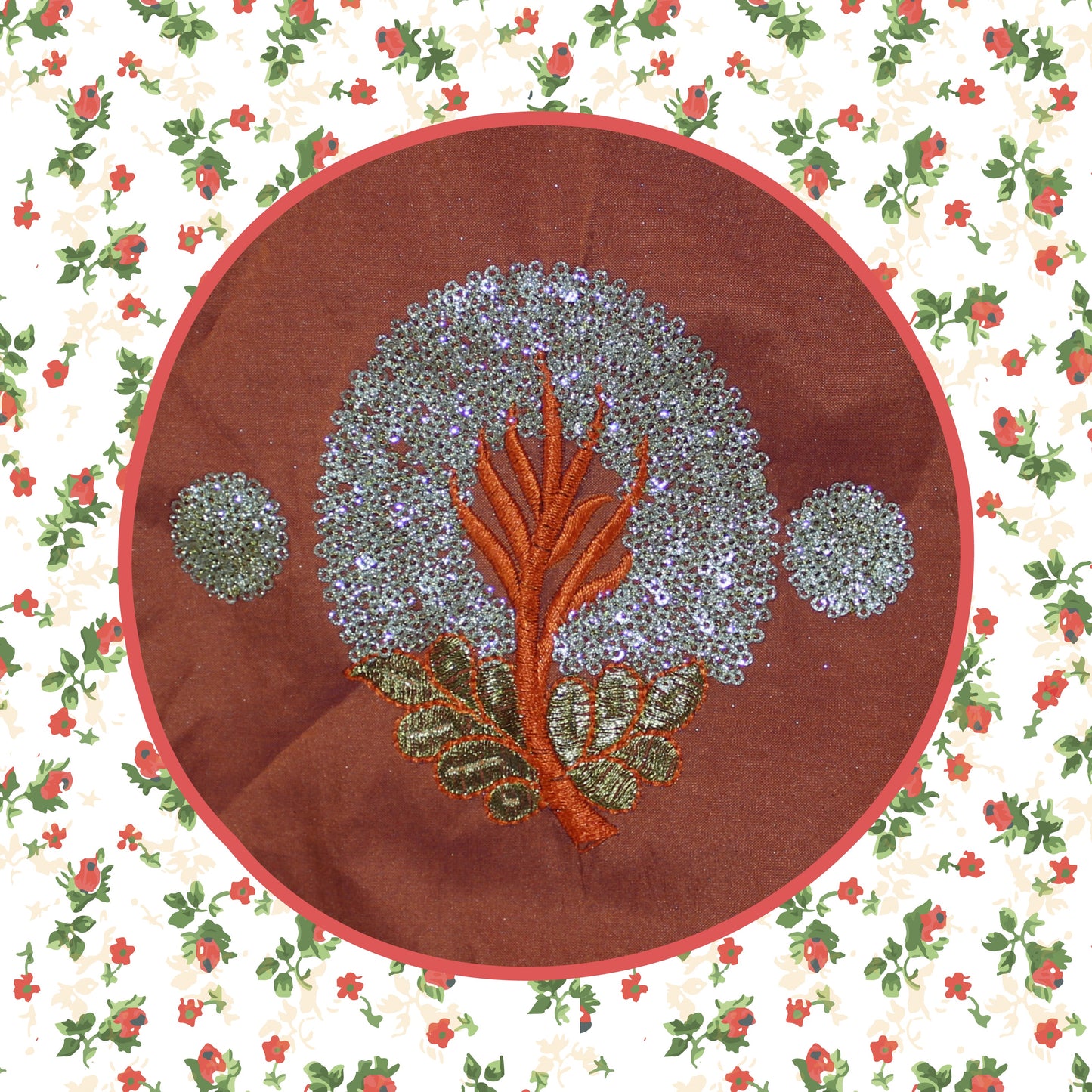 Glitter Sequence Multi Zari Embroidery On Tafeta