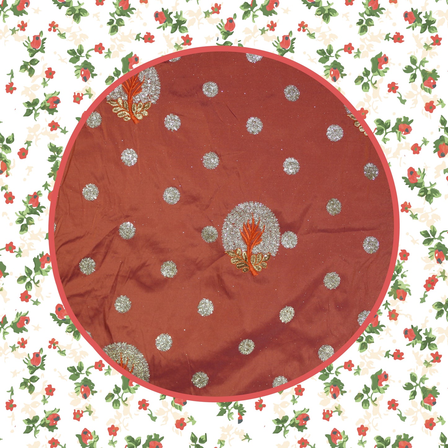 Glitter Sequence Multi Zari Embroidery On Tafeta