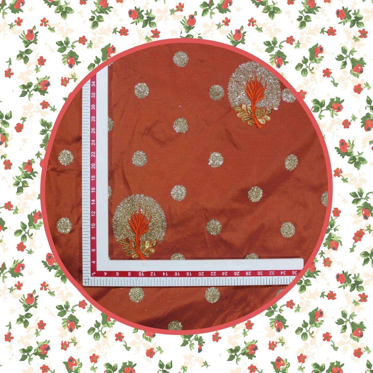 Glitter Sequence Multi Zari Embroidery On Tafeta