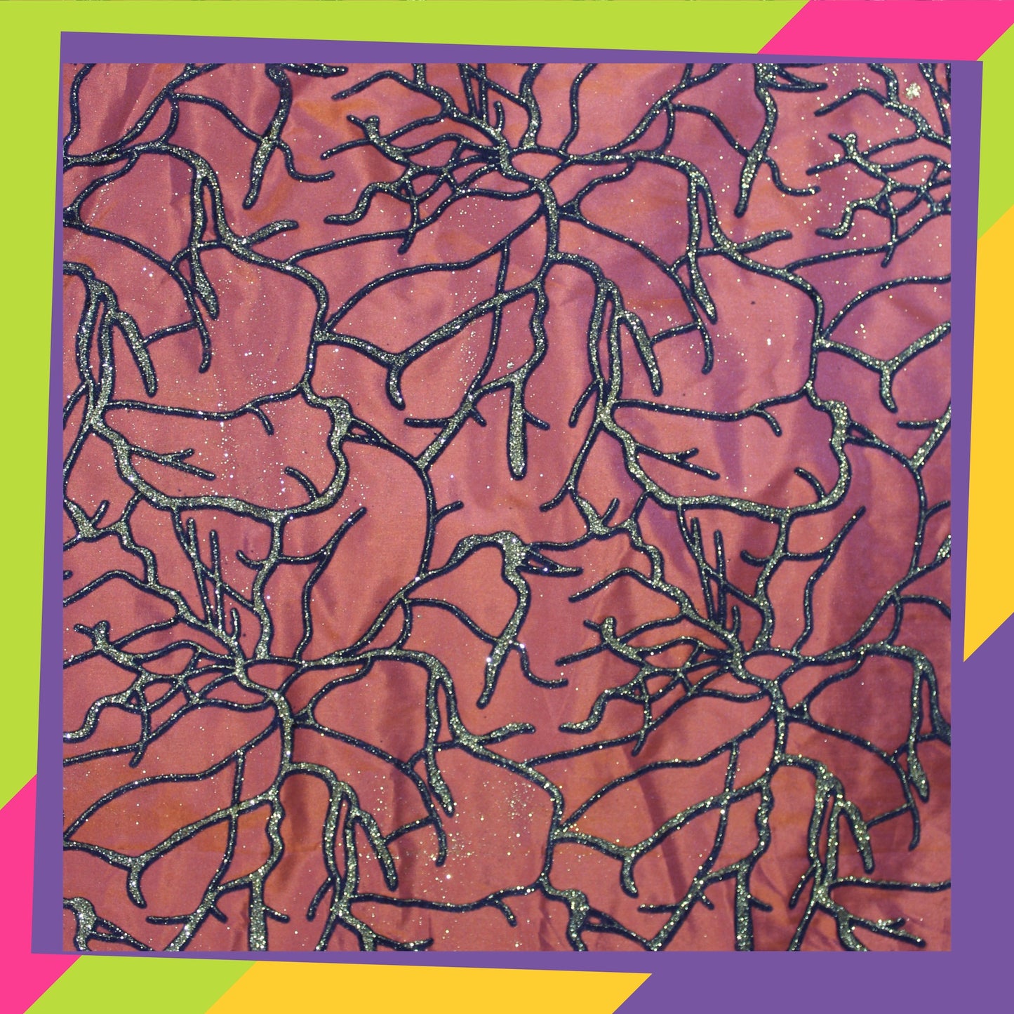 Velvet Flocking Zari Print On Tafeta (FW-56" EMB-56")