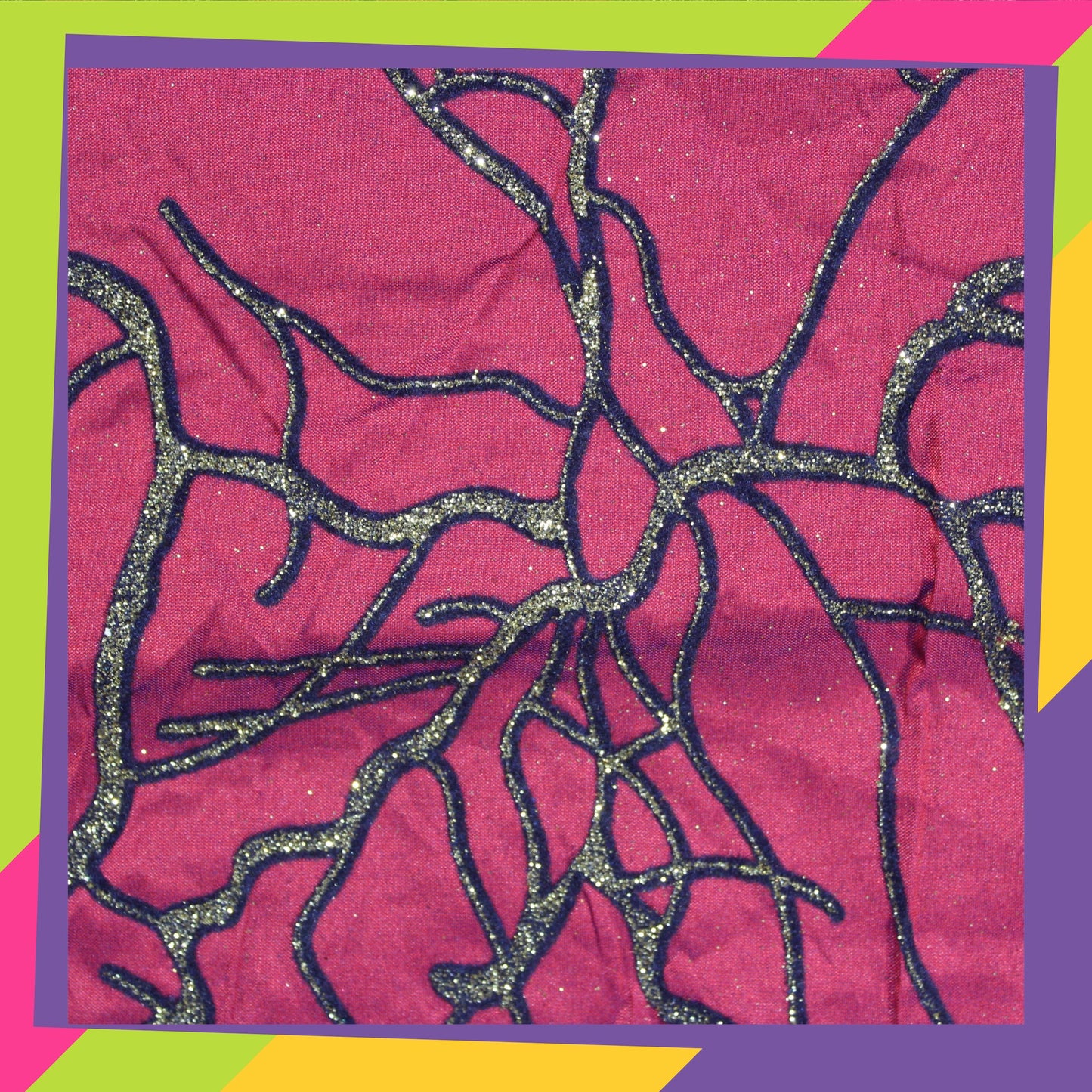 Velvet Flocking Zari Print On Tafeta (FW-56" EMB-56")