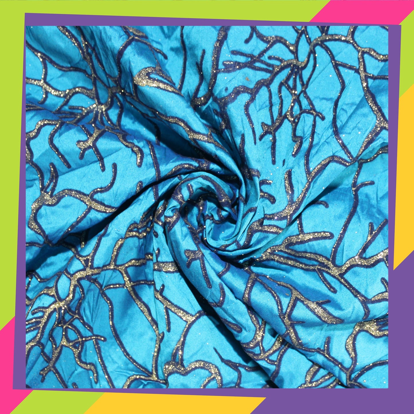 Velvet Flocking Zari Print On Tafeta (FW-56" EMB-56")